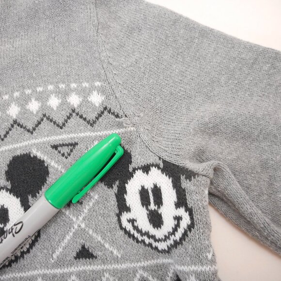 Disney Jumping Bean Little Boy sz 5 Mickey Mouse Knit Sweater Gray Cotton Blend - Picture 7 of 11